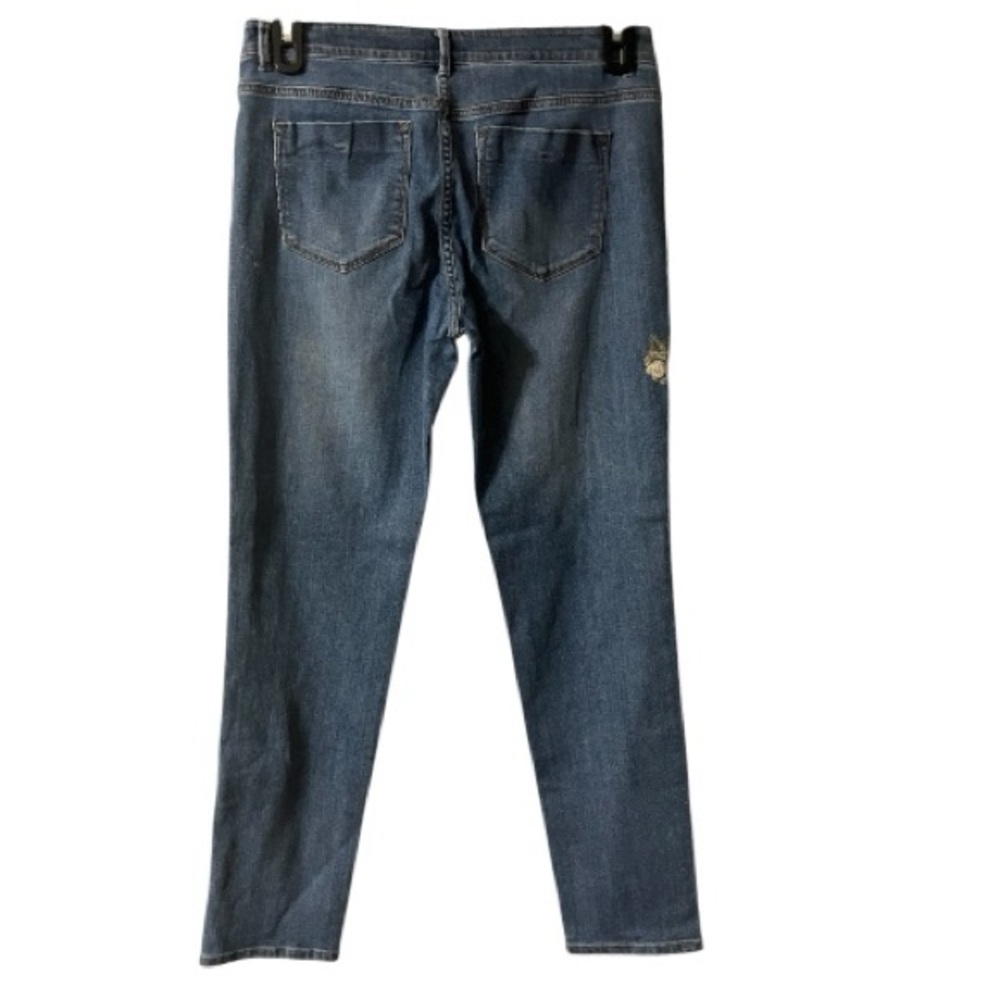 J Jill Denim Weekender Straight Leg Jeans, Cotton blend, Embroidery, Boho, Sz 8 - Picture 7 of 12